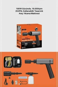 Katlanabilir Kablosuz Basınçlı 203PSI Araç Yıkama Makinesi 180W Taşınabilir Oto Yıkama Tabancası